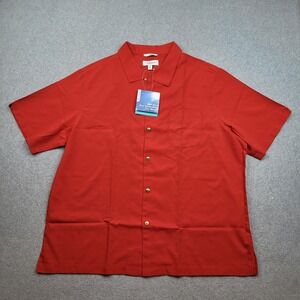 Coolibar Safari Camp Shirt Mens XXL Red UPF 50+ Short Sleeve Button Up